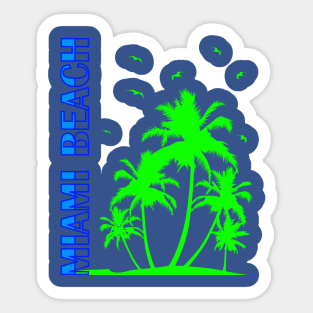 Miami Beach Green Sticker